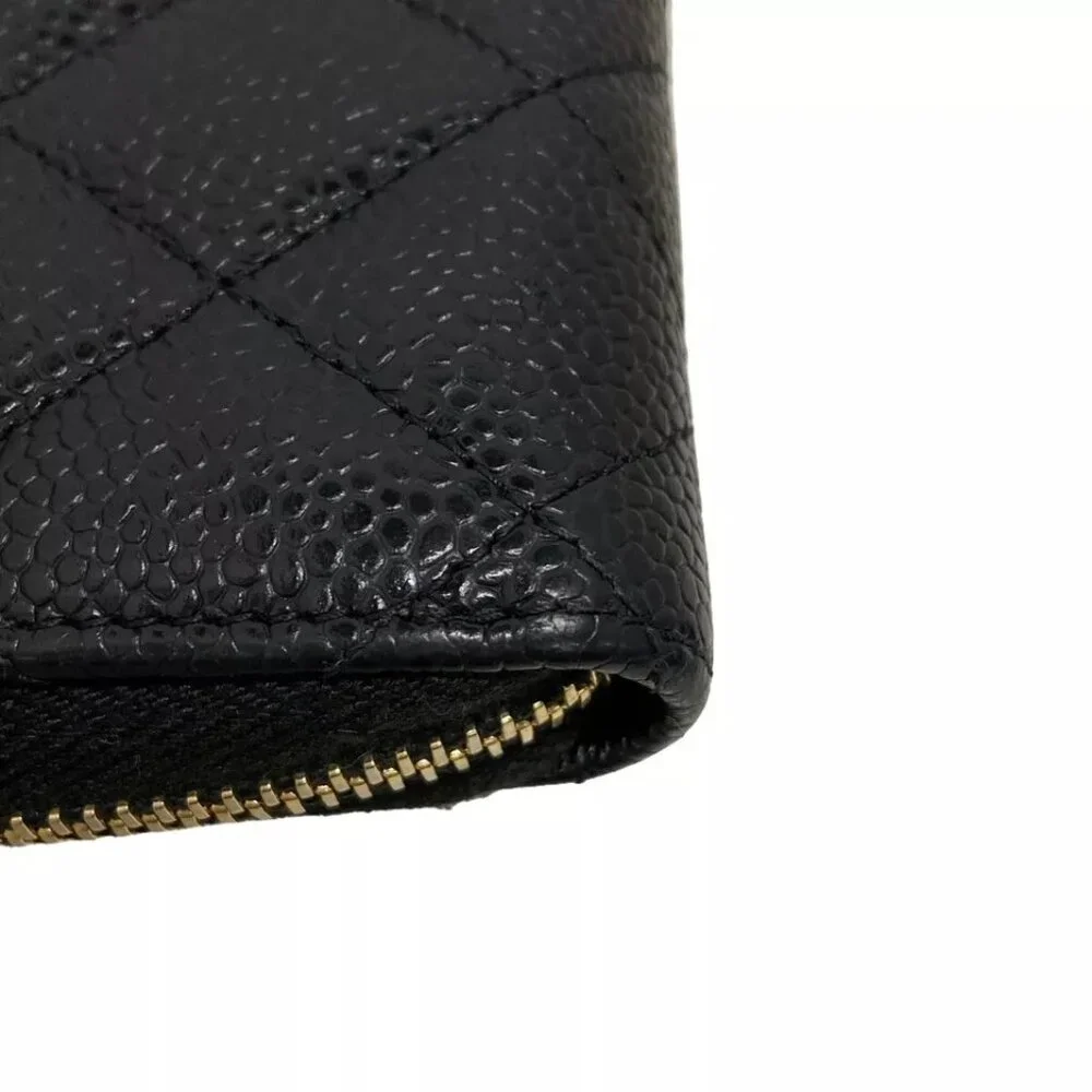 CHANEL Classic Zip Coin Purse/Matelasse Black Caviar Skin Coin Case 696-122024 - Picture 6 of 9